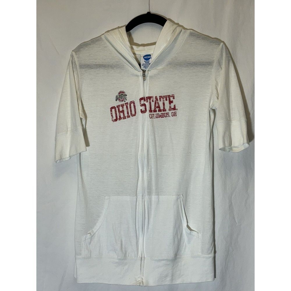Ohio State Buckeyes Hoodie Short Sleeve Sweatshirt OSU‎ Women's XL T37